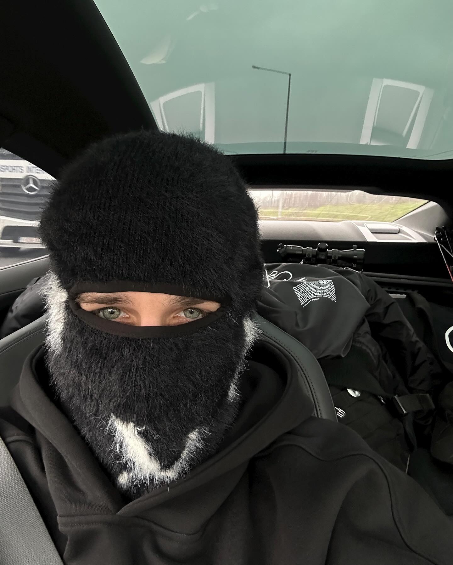 Faux mink balaclava