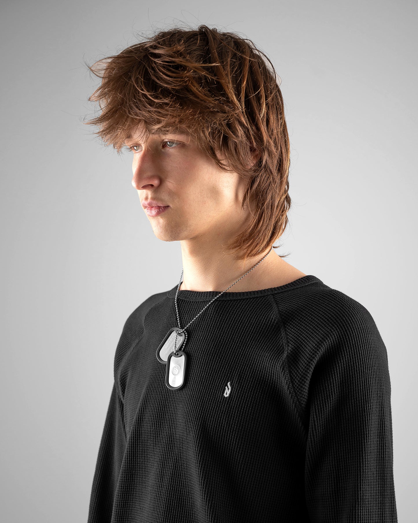 'D' Waffle Knit Long Sleeve