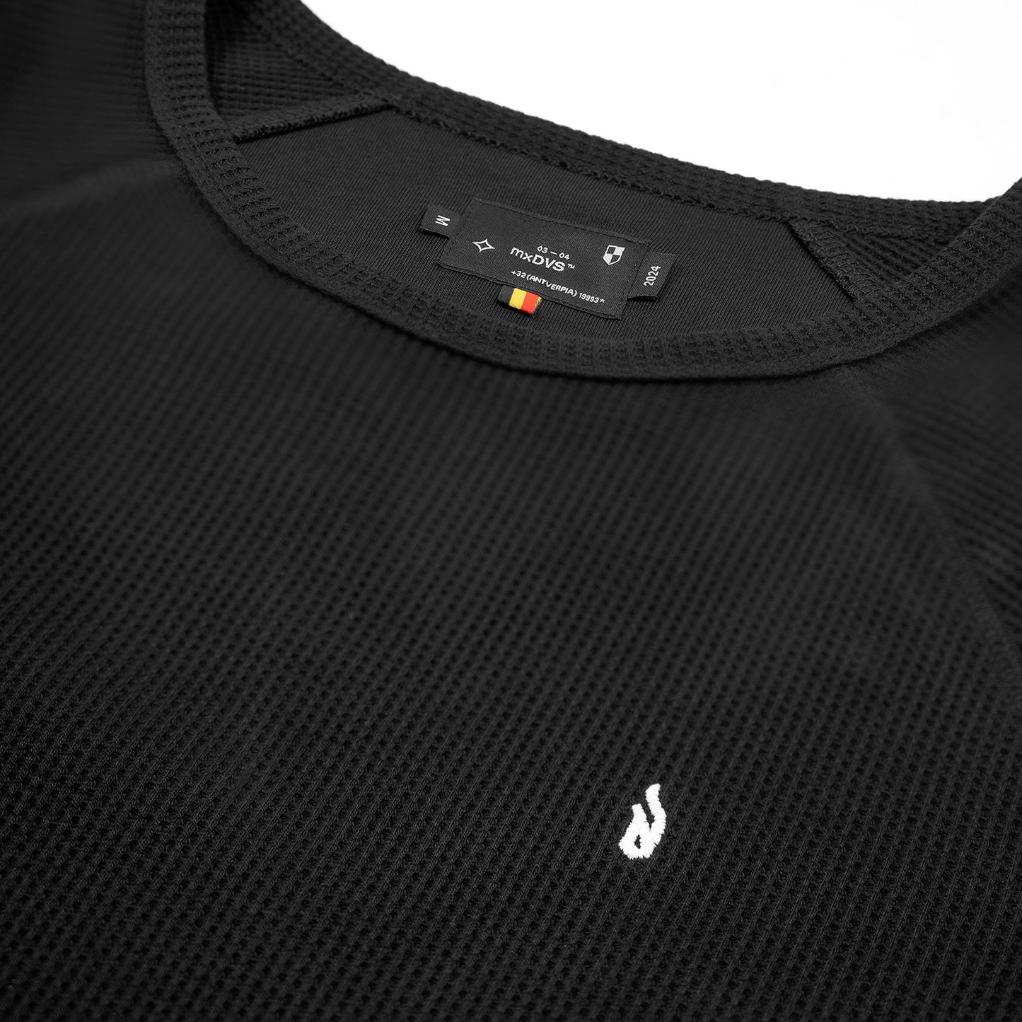 'D' Waffle Knit Long Sleeve