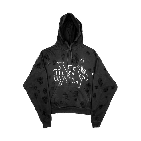 Blvck Monogram Torn Hoodie