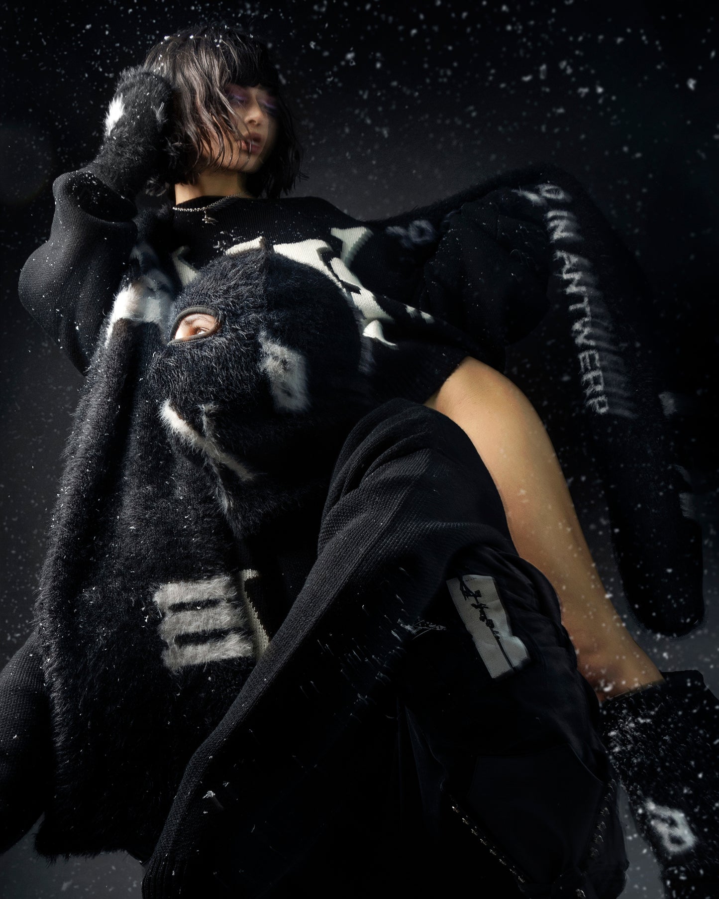 Faux mink balaclava