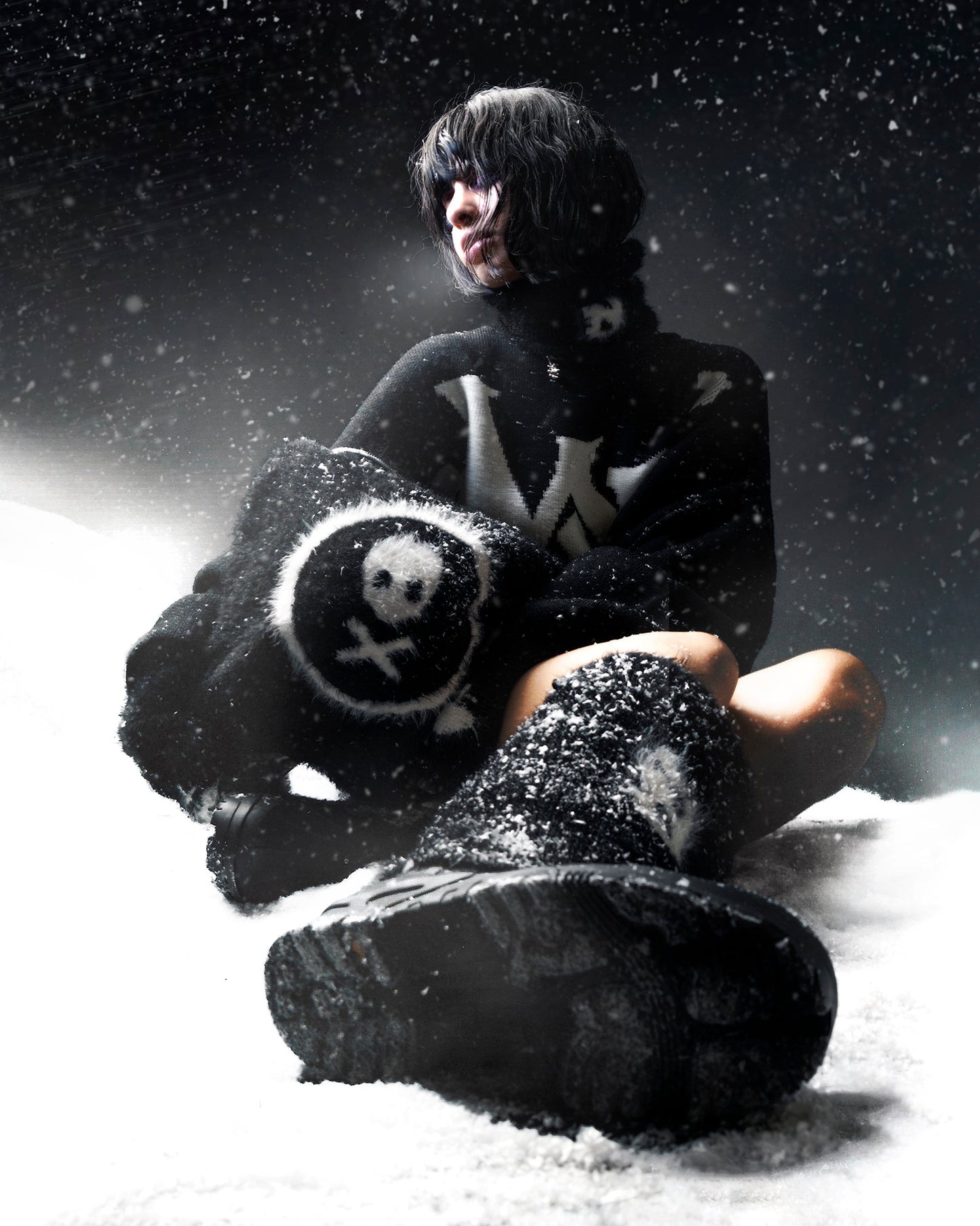 Faux mink leg warmers