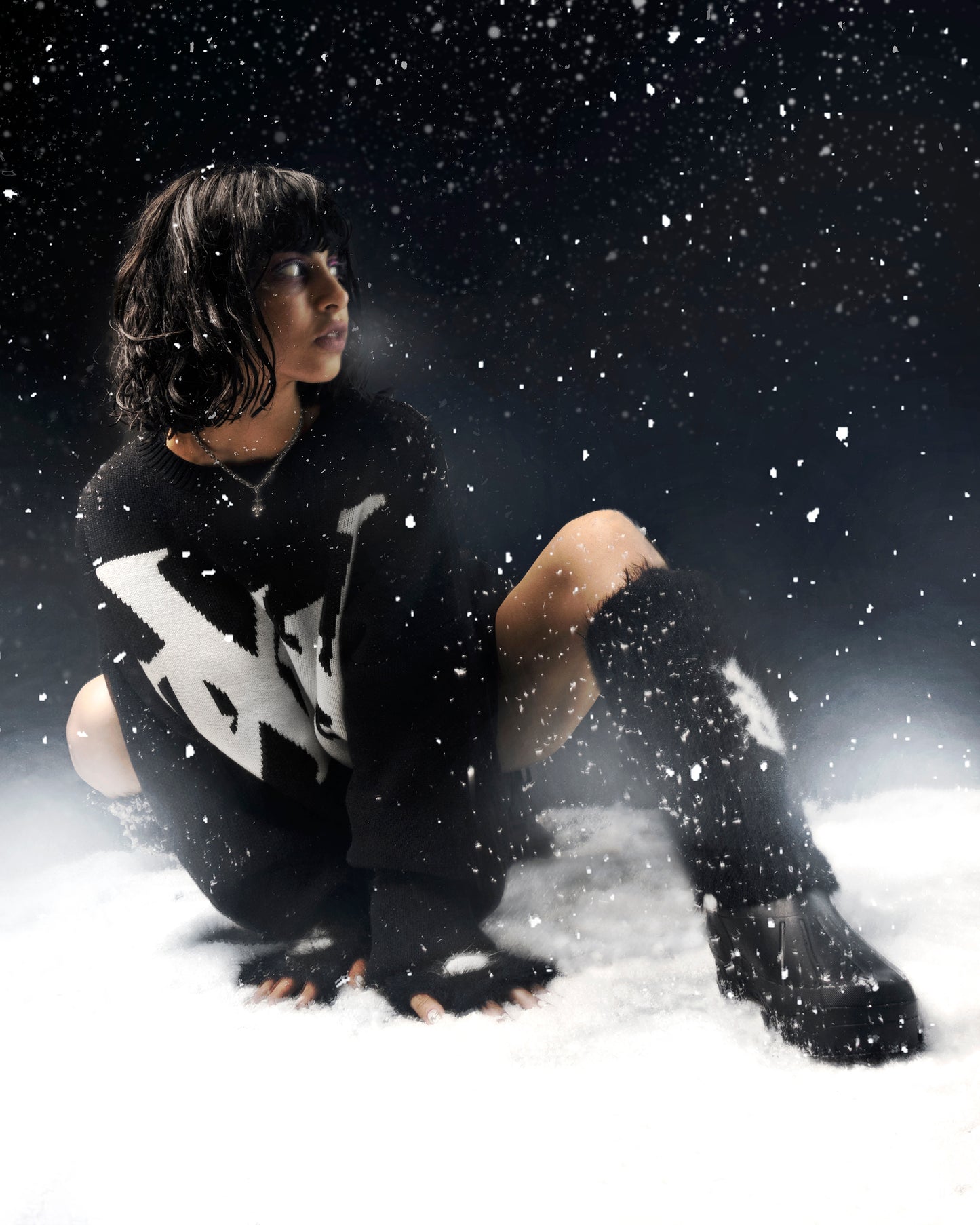 Faux mink leg warmers