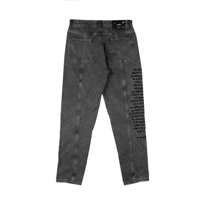 Denim Embroidered Pants