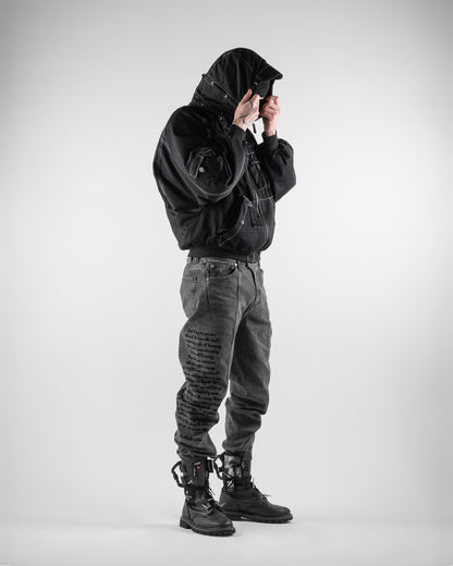 Denim Embroidered Pants