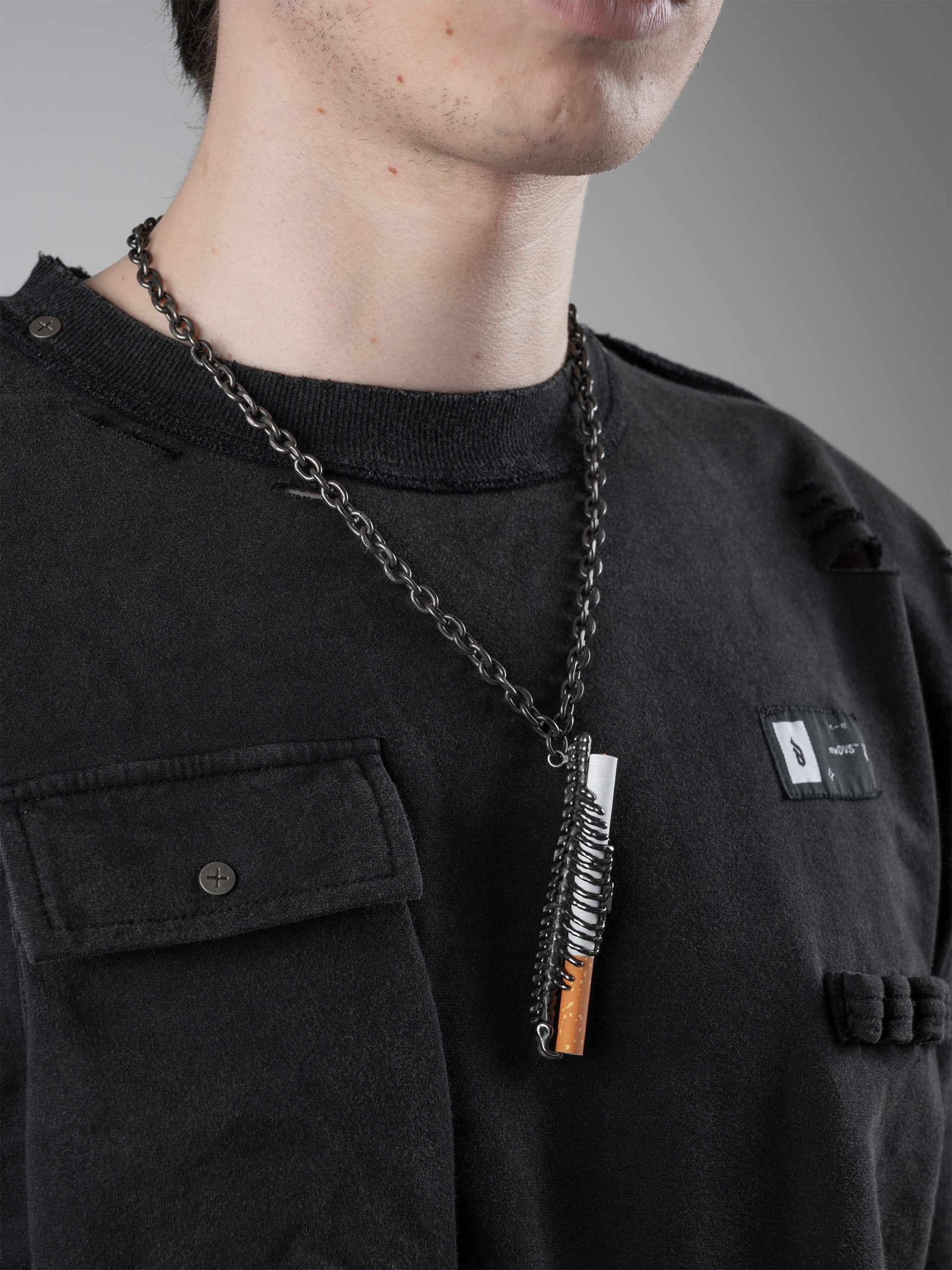 cigarette chain Crescendo SJ INC NEW ICED OUT PENDANT &2mm/30 BOX HIP HOP NECKLACE MZ16BXGRD Cigarette Necklace