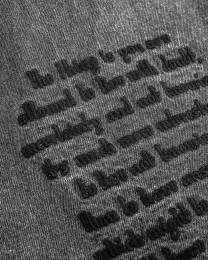 Denim Embroidered Pants