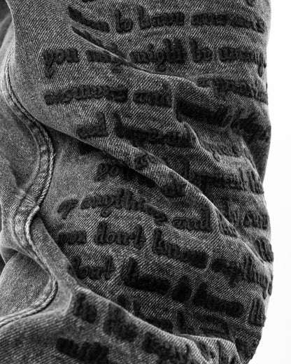 Denim Embroidered Pants