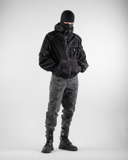 Denim Embroidered Pants