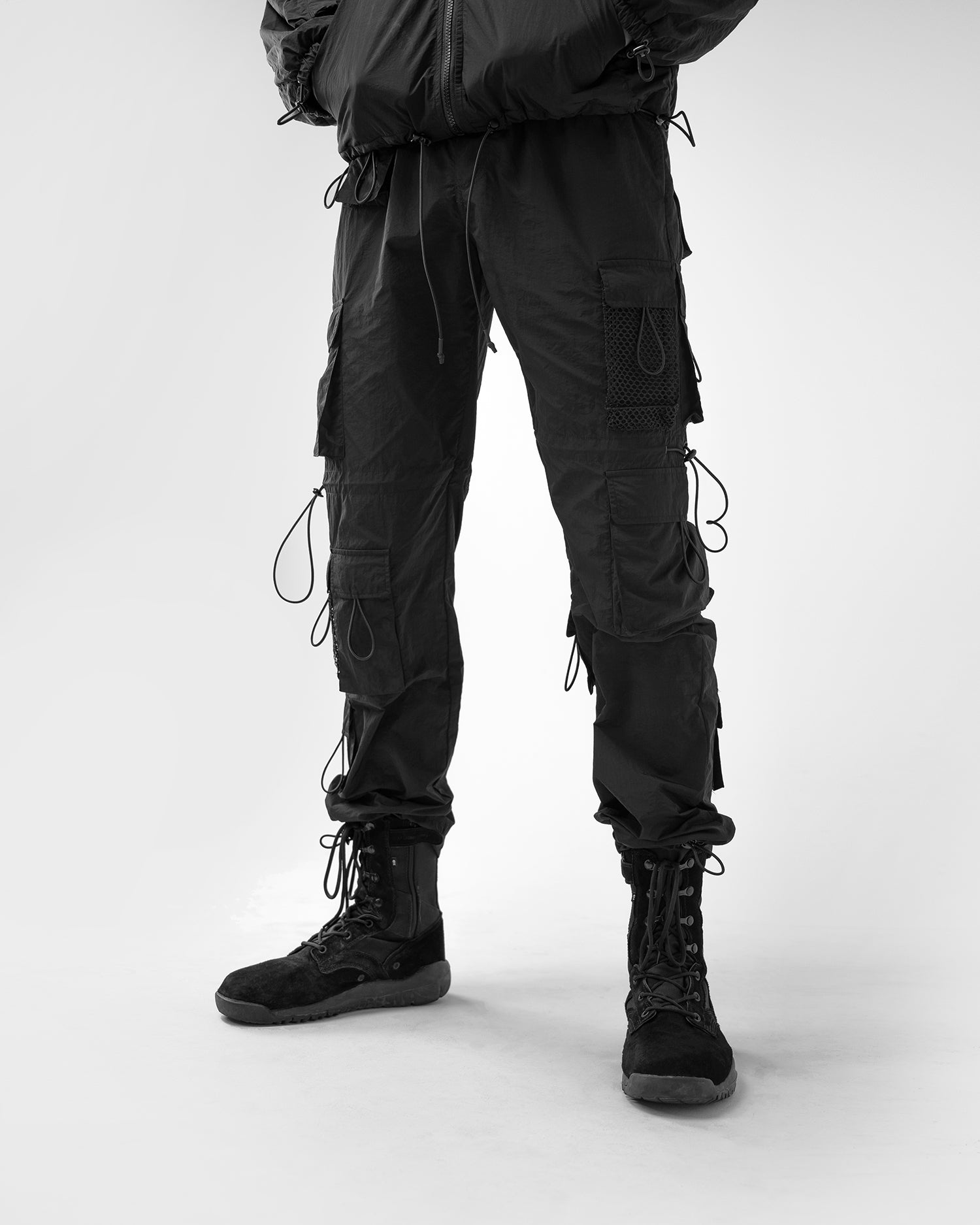 3D MULTI POCKET NYLON CARGO PANTS-P11204 (BLACK) – Screenshotbrand